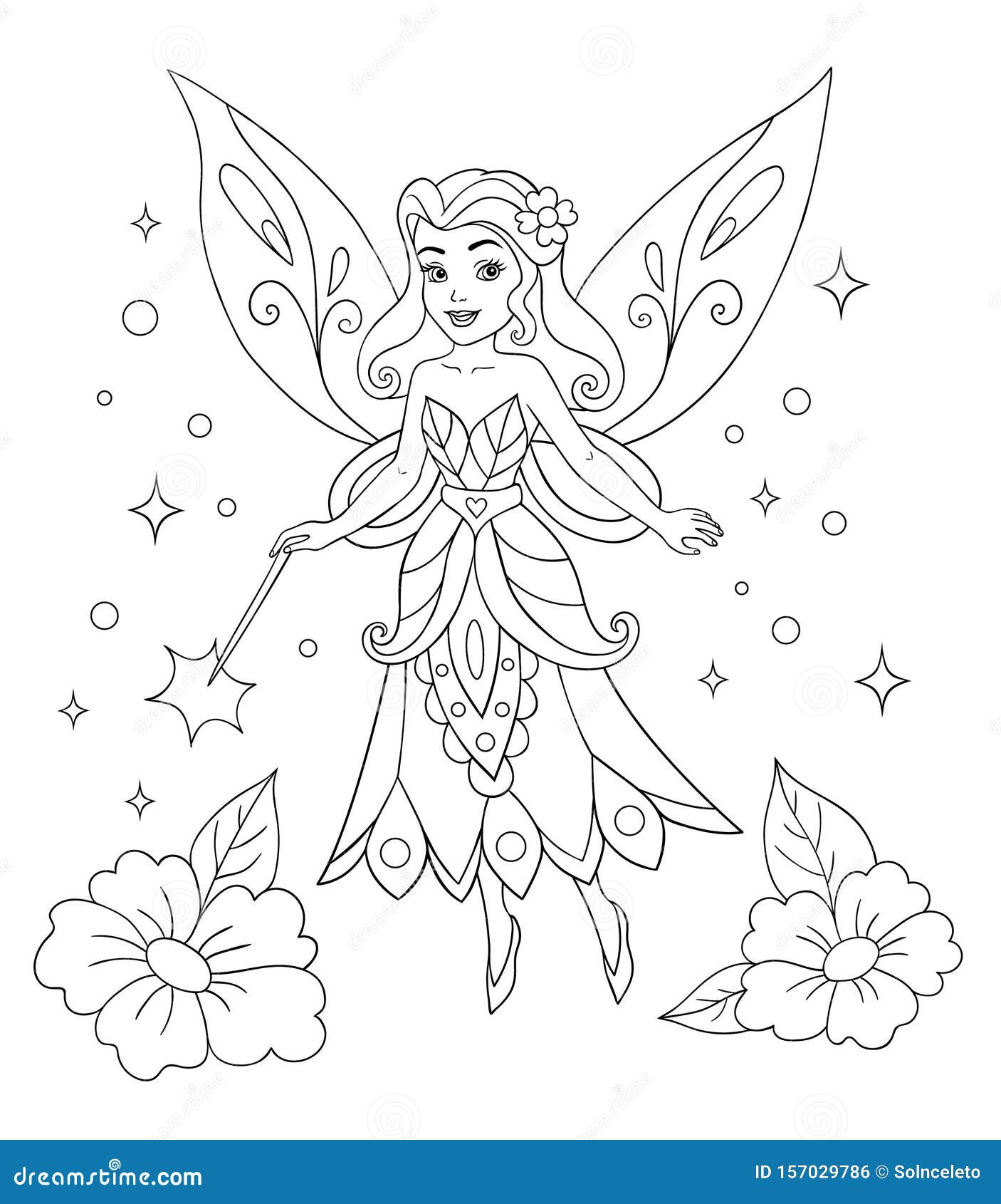 fashionable princes coloring book  on white background.